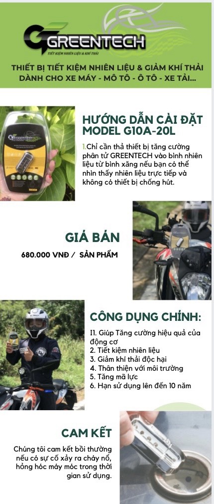 Thiết bị tiết kiệm xăng dùng cho xe máy Greentech