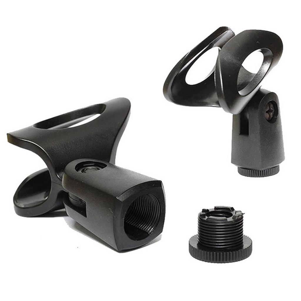 Almencla Microphone Clip Holder Stand Mount Mic Clamp Black