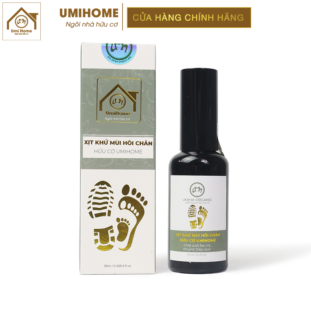 Khử mùi hôi chân hữu cơ UMIHOME (50ml) | Tác dụng loại bỏ vi khuẩn, ngăn mồ hôi và loại...