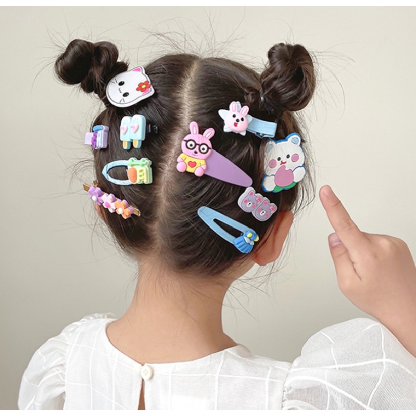 (14 Bộ) Kẹp Tóc Hình Trái Cây Dễ Thương Thời Trang Cho Bé Gái