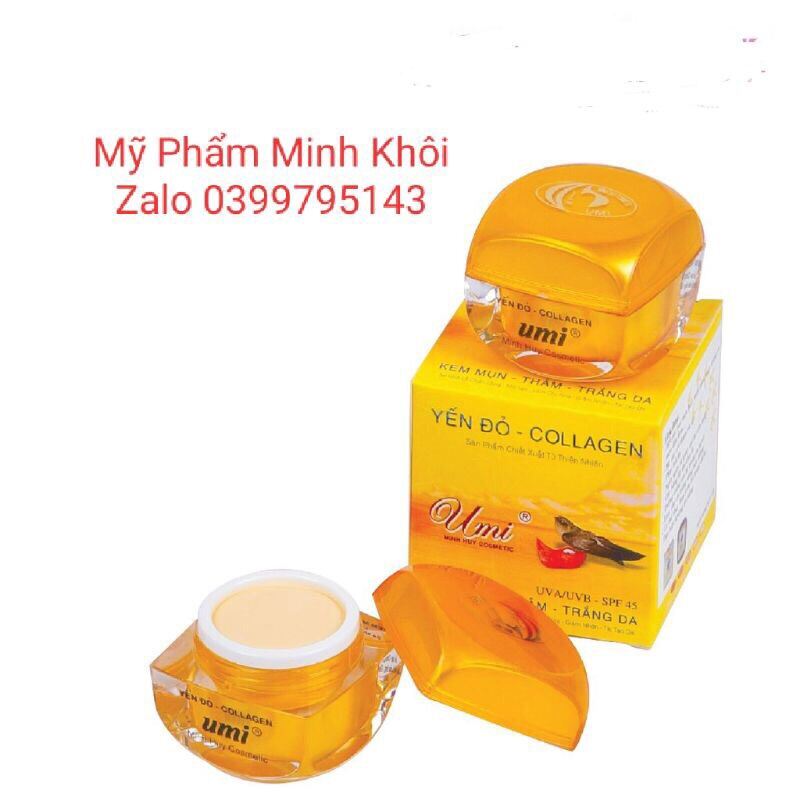 Kem Umi Yến Đỏ COLLAGEN Mụn Thâm Trắng Da 12g