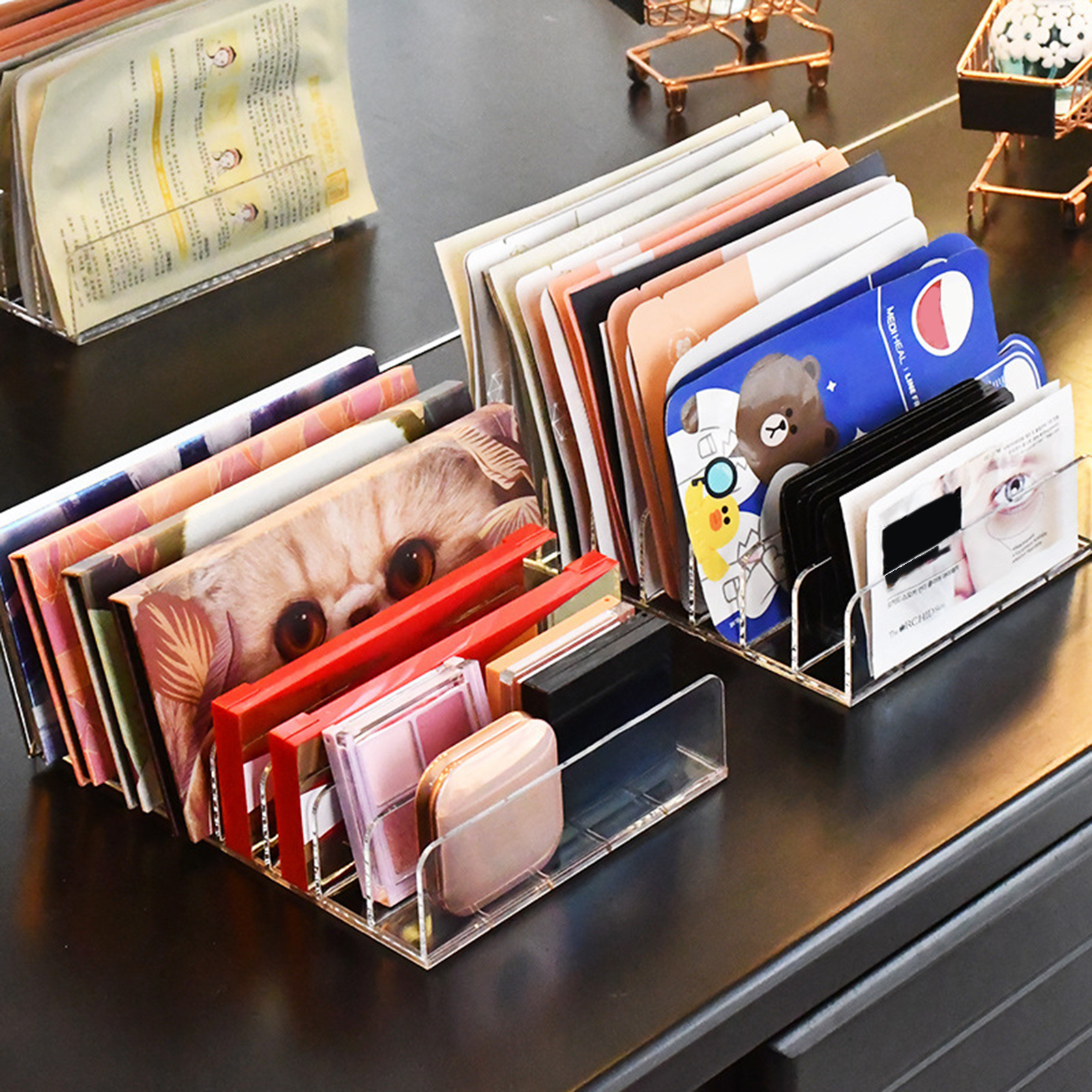 7 Cavity Multi-layer Storage Case Individual Grid Easy to Use Acrylic Makeup Storage Shelf for Home