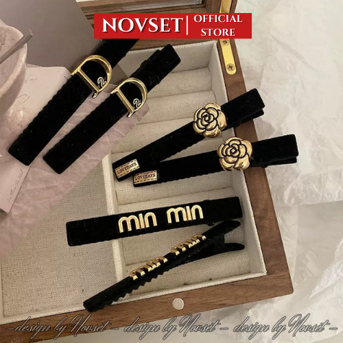 Kẹp Tóc Mỏ Vịt Màu Đen NOVSET Phong Cách Retro cao cấp (L403 )