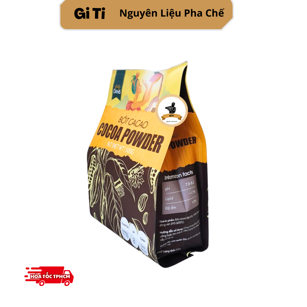 Bột cacao đắng nguyên chất dans gói 500gr