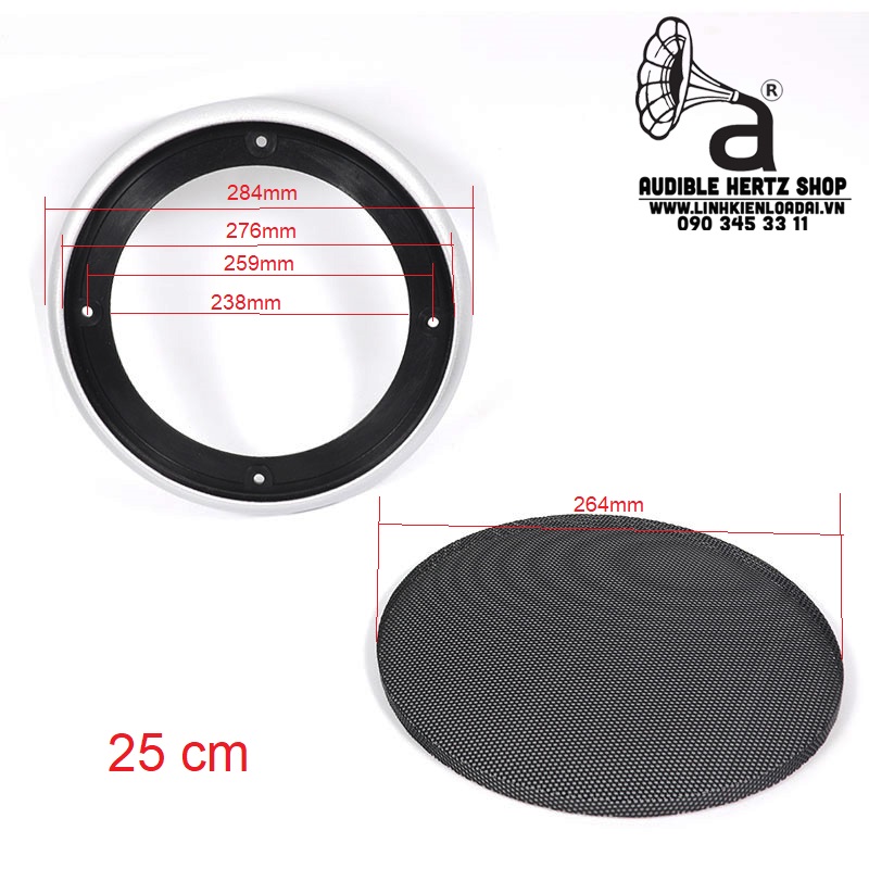 Ê căng, màng bảo vệ loa, lưới loa bằng sắt che vít từ 10cm - 25cm