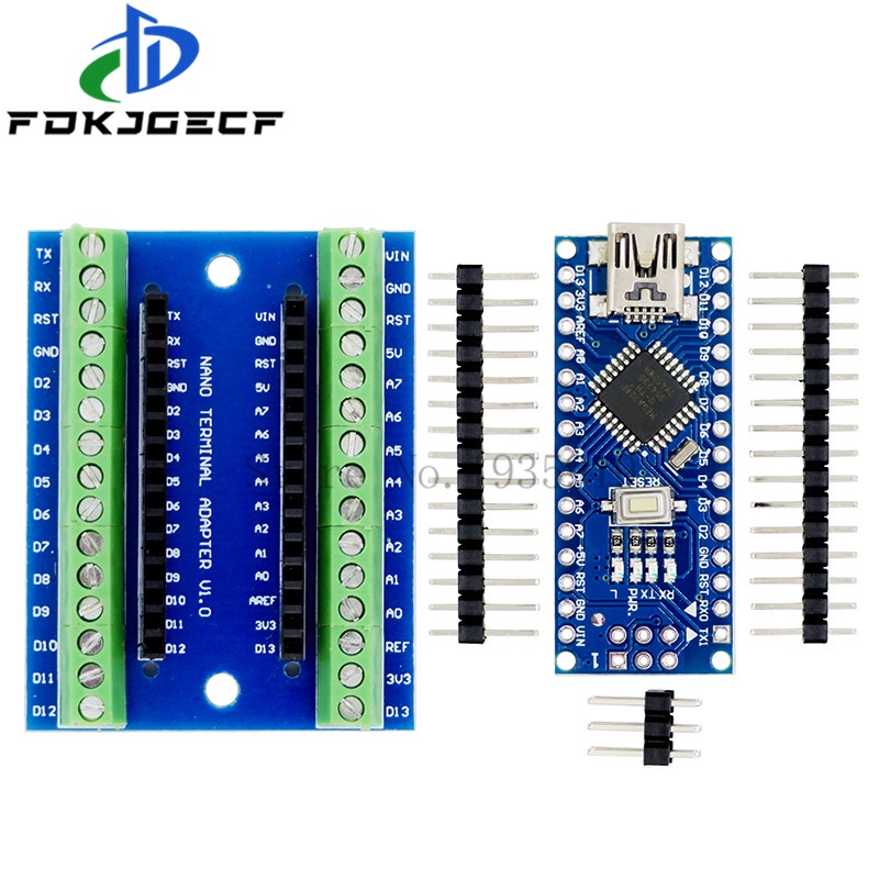 Nano v3.0 controller terminal adapter expansion board nano io shield simple extension plate for arduino avr atmega328p integrated circuit
