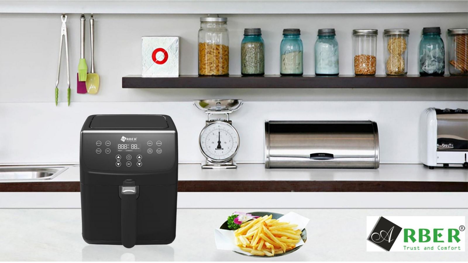 Nồi chiên không dầu Arber ABNCKD5.5, nồi chiên không dầu, nồi chiên không dầu philips, nồi chiên không dầu lock anh lock, nồi chiên không dầu lock lock, nồi chiên không dầu 5 lít, nồi chiên không dầu locknlock