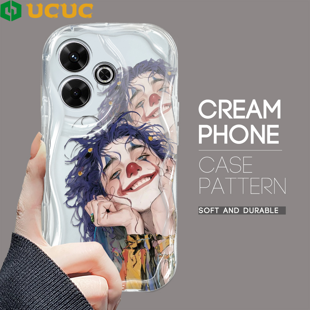 UCUC%20for%20Redmi%2013%20Xiaomi%20Poco%20M6%204G%20Back%20Cover%20Funny%20Joker%20Cream%20Texture%20Wavy%20Edge%20Soft%20Silicone%20Phone%20Case%20-%20Image%202