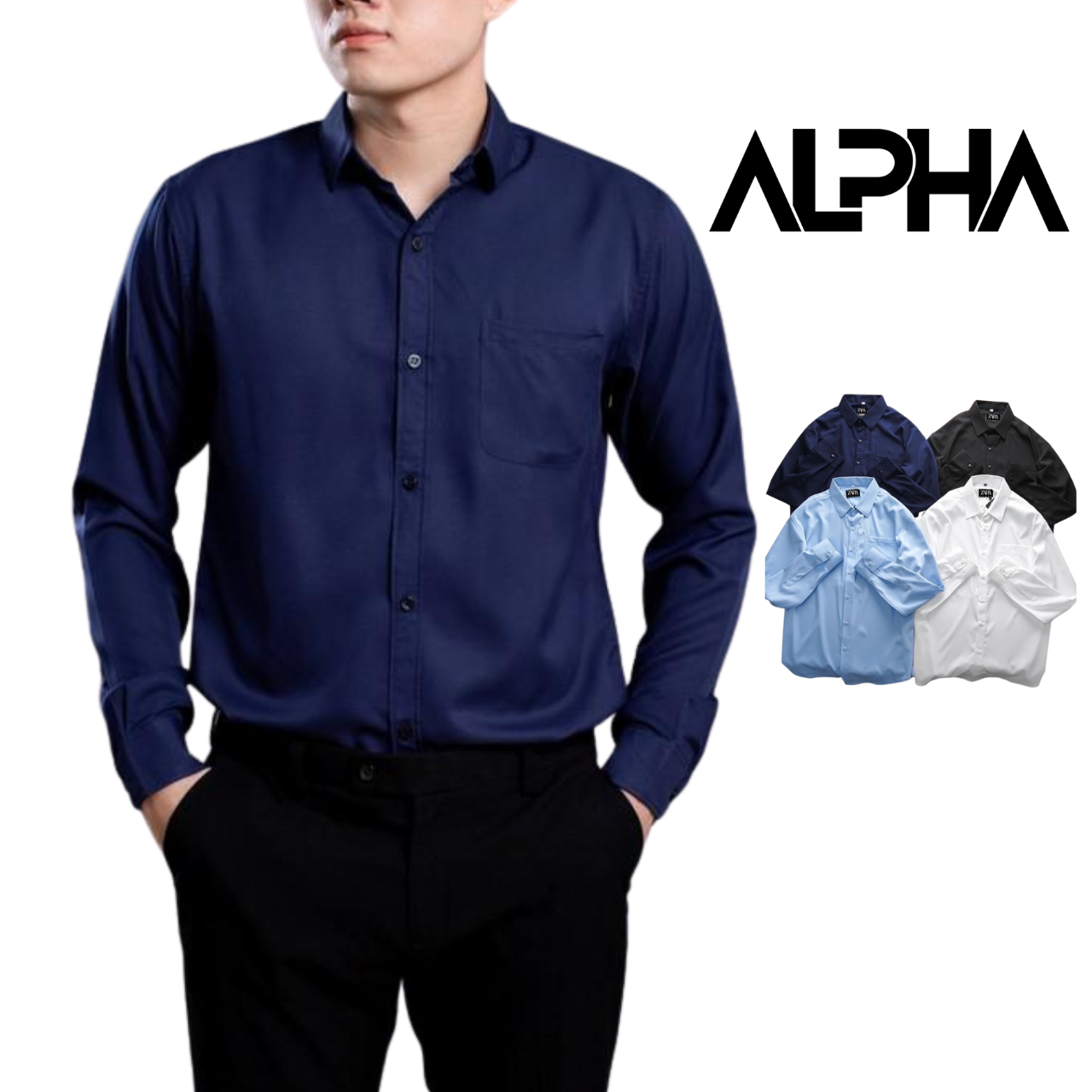 Áo Sơ mi nam GEN ALPHA,CHẤT LIỆU KATE LỤA, Sơ mi lụa 1 túi ngực công sở GEN124