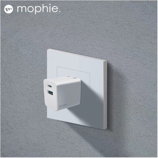 Củ sạc nhanh Mophie 2 cổng Type C+ USB AWall Adapter PD 20W