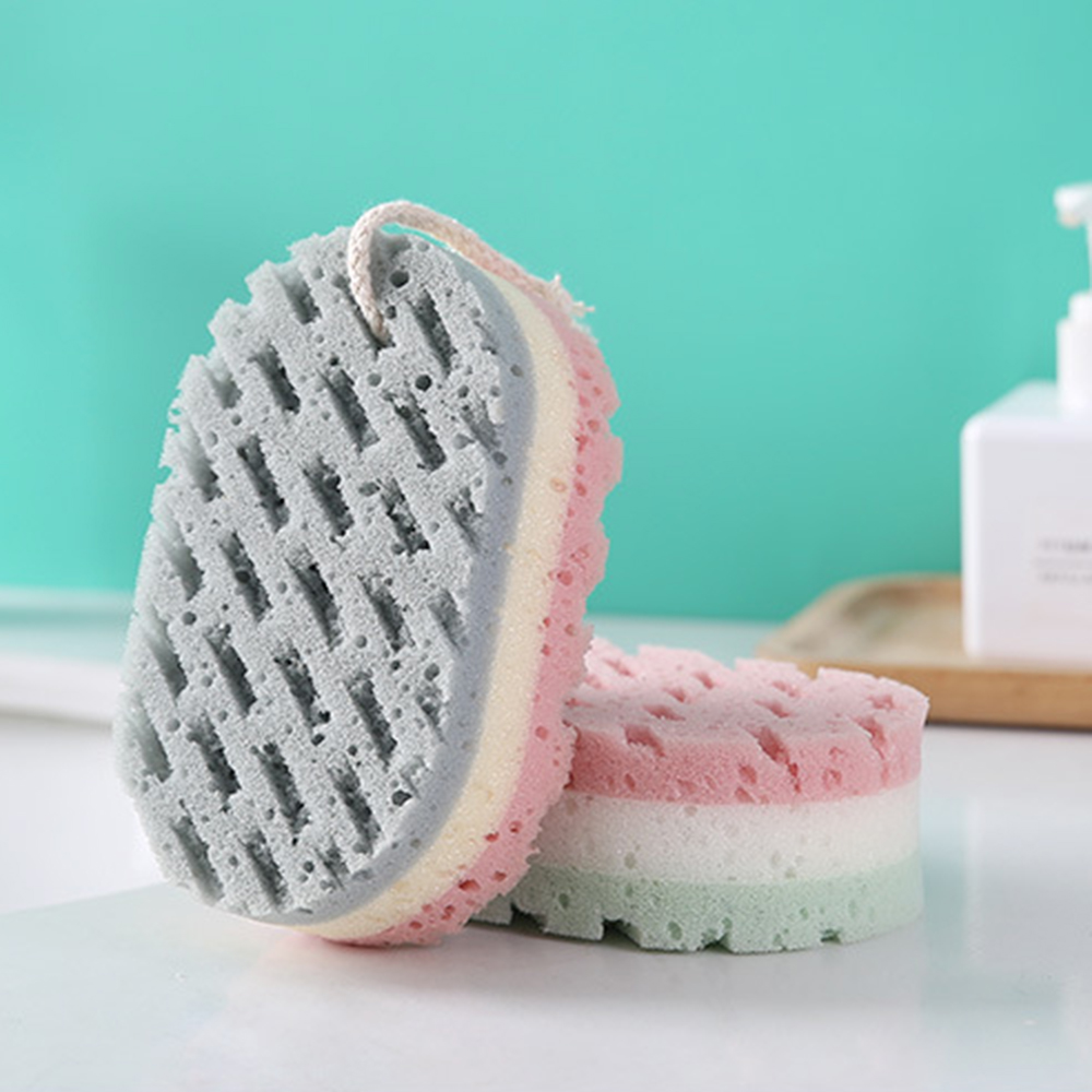 Three-color Sponge Bath Ball Soft Shower Rub High Quality Quick Foaming ...