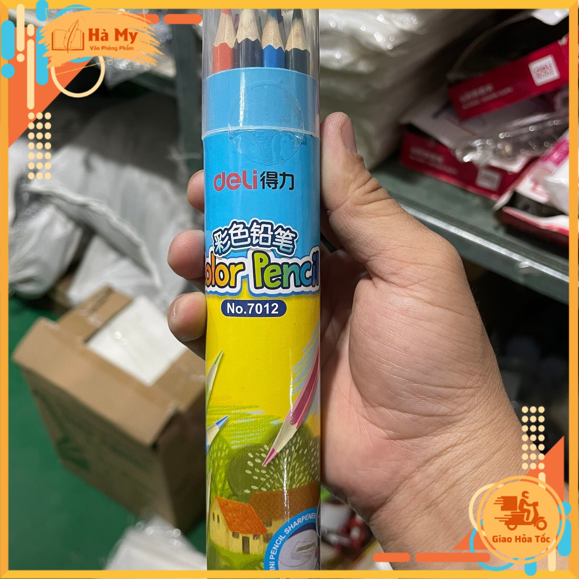(1 Cốc 12 Cây) Bút chì 12 màu Deli 7012