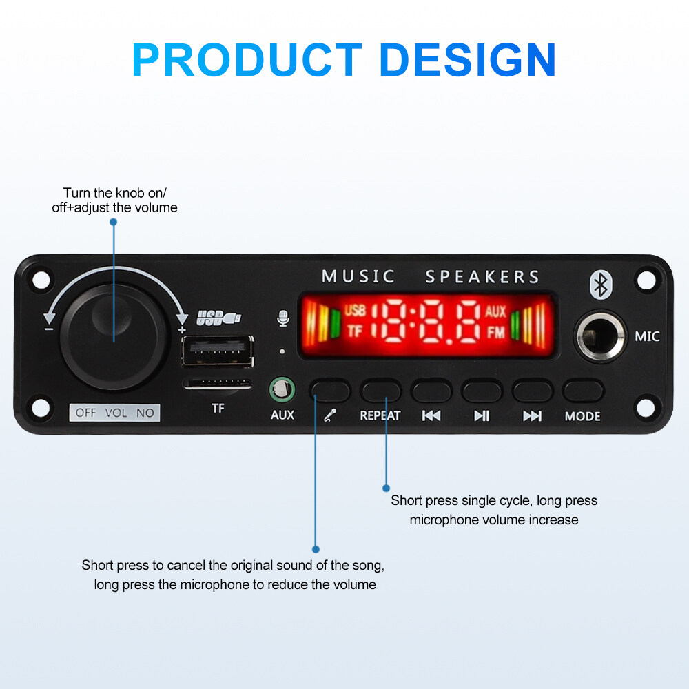 HLINKEY 2*75W Khuếch Đại Bluetooth Bảng Giải Mã 8V-26V 6.5Mm Microphone FM Đài Phát Thanh USB TF Xe MP3 Máy Nghe Nhạc Loa điều khiển âm lượng