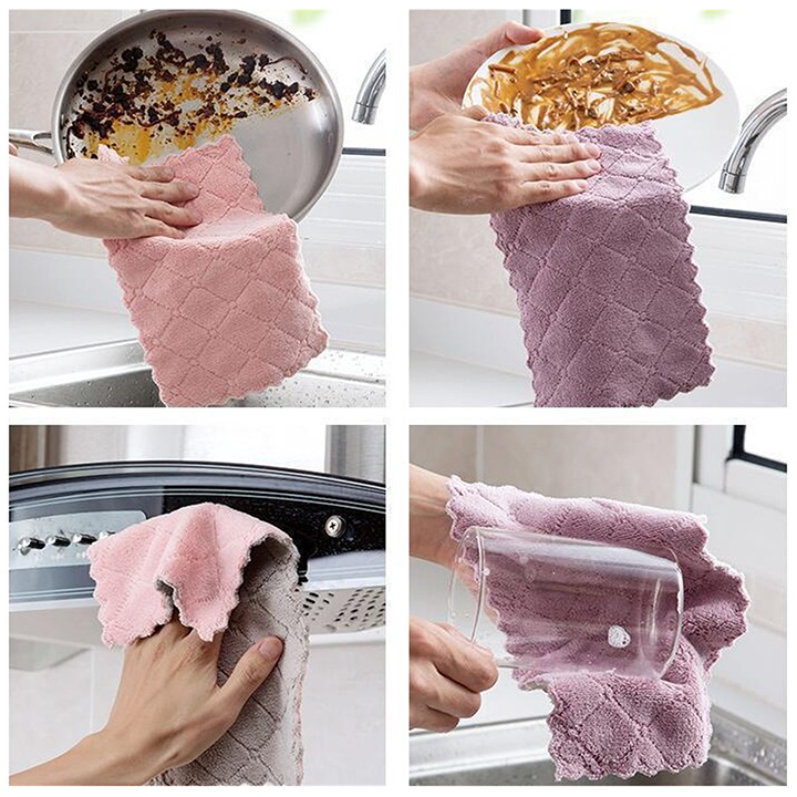 Khăn lau đa năng bếp, bát đĩa, cốc chén thấm nước - 1 cái
