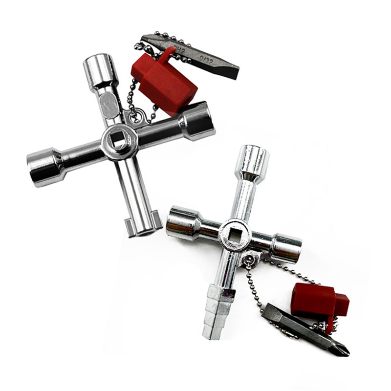 2Pcs Universal Key Switch 4 in 1 Control Key,Square Triangular