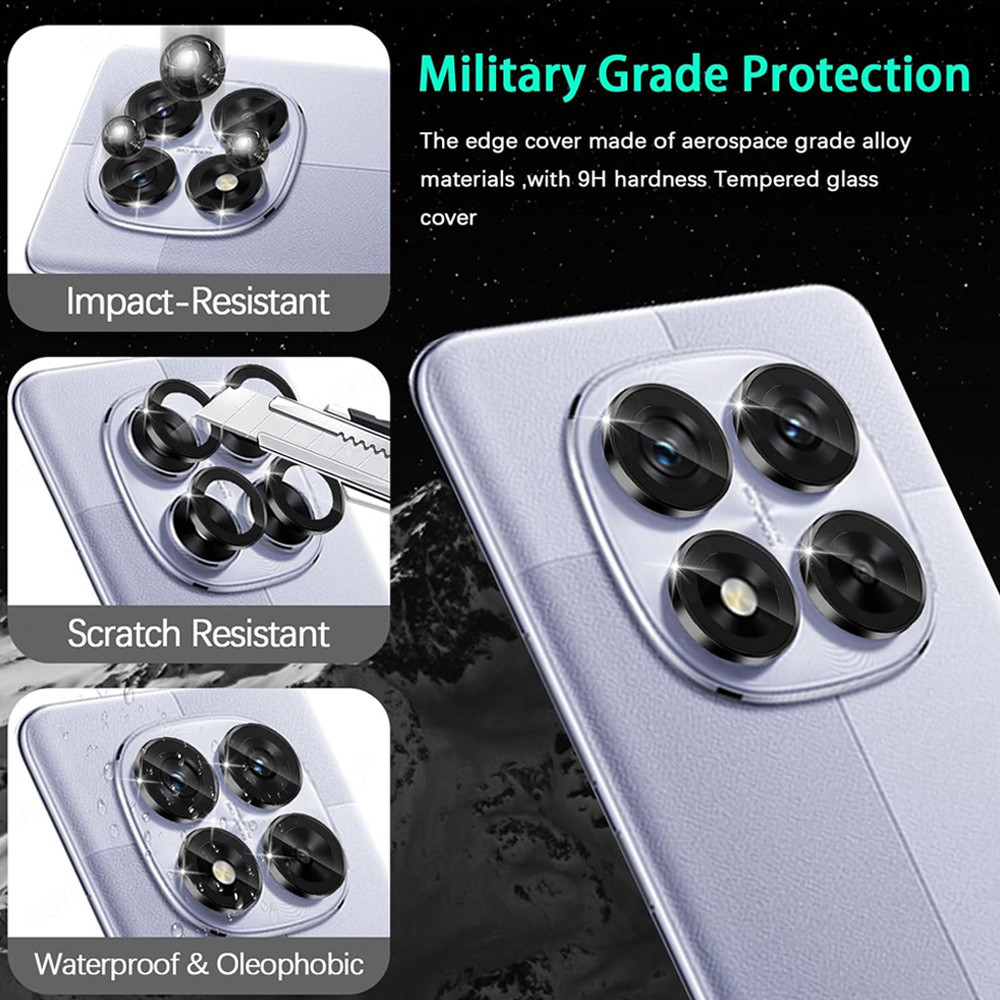 For Xiaomi Redmi Note 14 4G Anti-Drop Aluminum Alloy Eagle Eye Camera Ring for 6.67 inches xiaomi redmi note 14 MI NOTE 14 Metal Tempered Glass Camera Protector. 