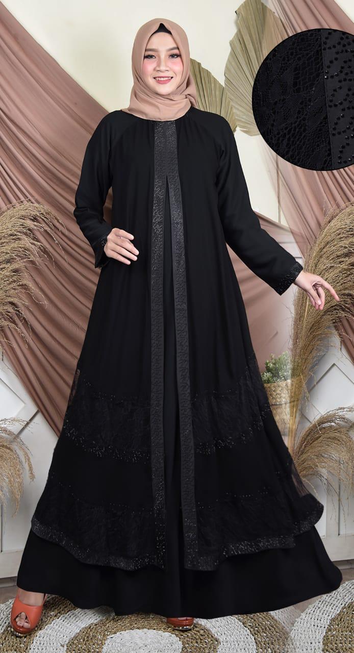 Abaya Hitam modis elegant Gamis Hitam 