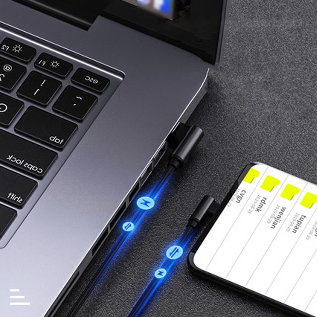 90 Degrees Type C Data Cable 60W Fast Charging Cable Efficient Cable 10Gdps Data Line for Cellphone Tablet Charge Cable