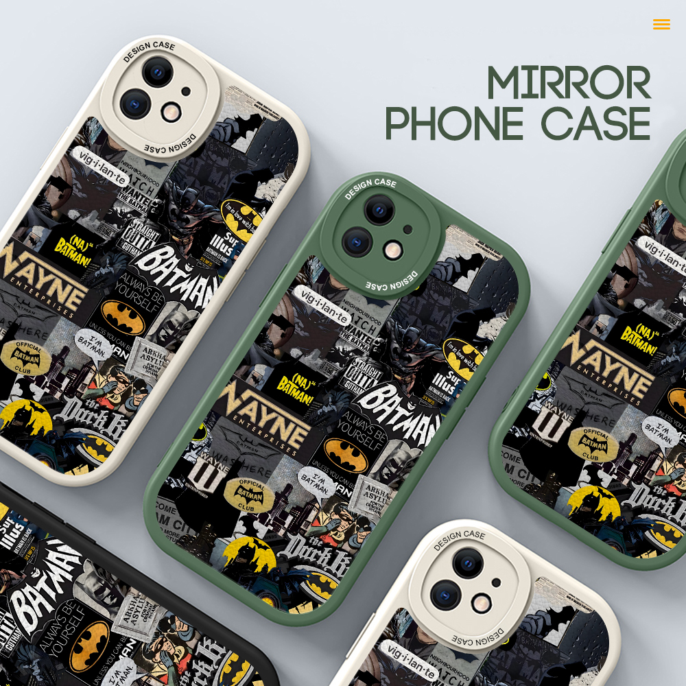 Jizetin for Redmi Note 7 Note 7 Pro Back Cover Batman Lambskin Texture PU Leather Back For Girls Boys Soft Phone Case. 