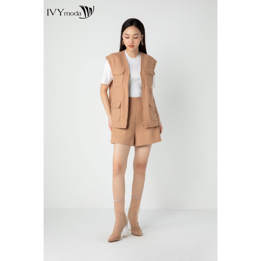 Áo gile nữ dạ Tweed IVY moda MS 76T0093