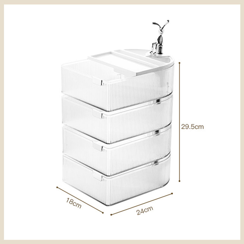 Desktop rotating storage box for cosmetics, skin care products, jewelry, lipstick brushes, tea bags, stationery, multi-layer storage rack