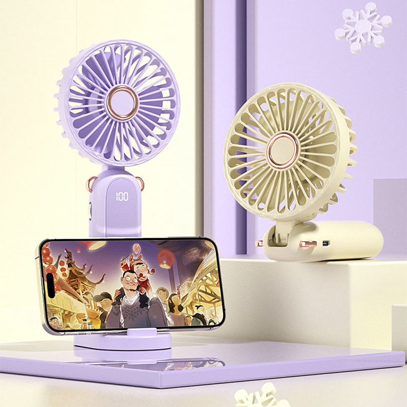 SADA USB digital display 100-stop infinite small fan rechargeable portable folding silent mini aromatherapy fan