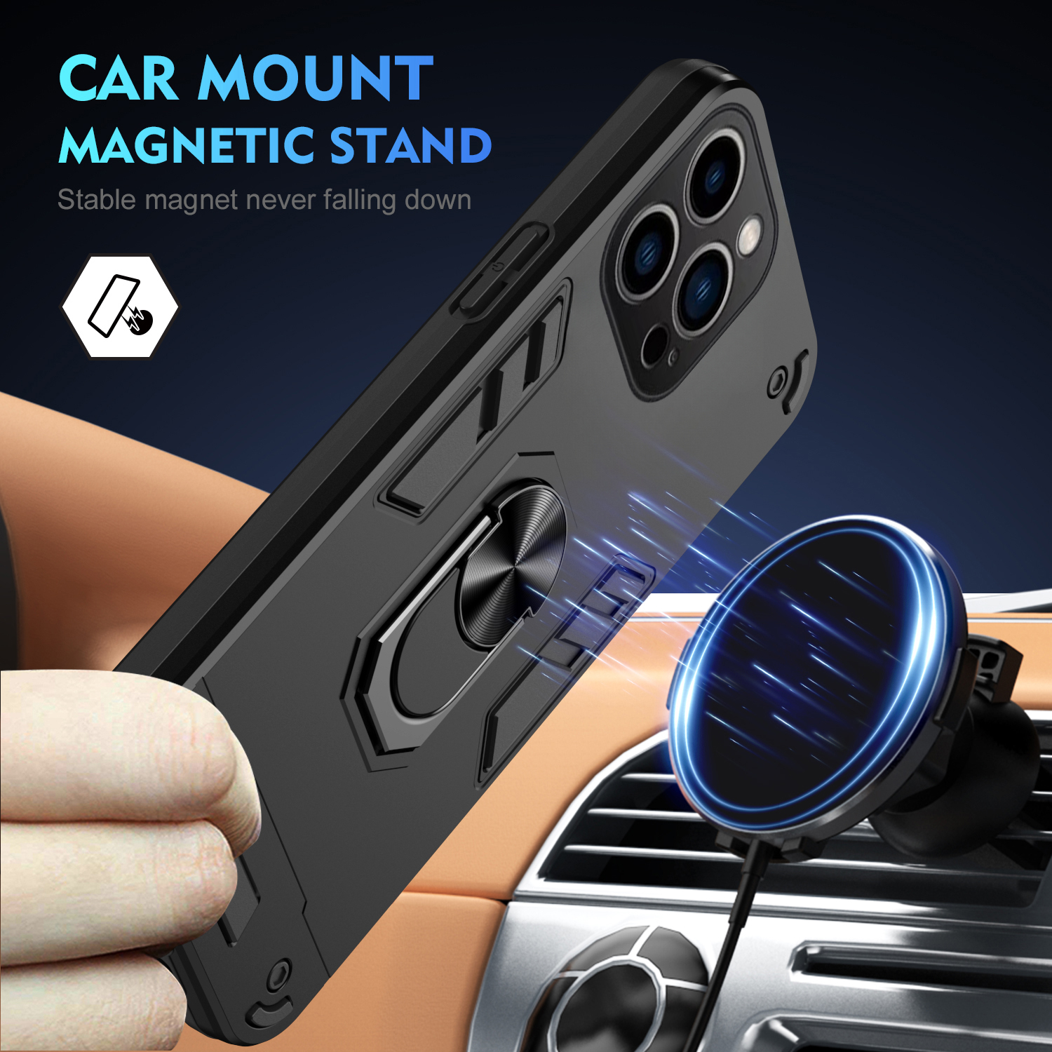 For infinix Hot 50 Pro case Shockproof Armor Stand with Holder Car adsorb Ring Back cover For infinix Hot 50 Pro Back cover Phone Cases. 