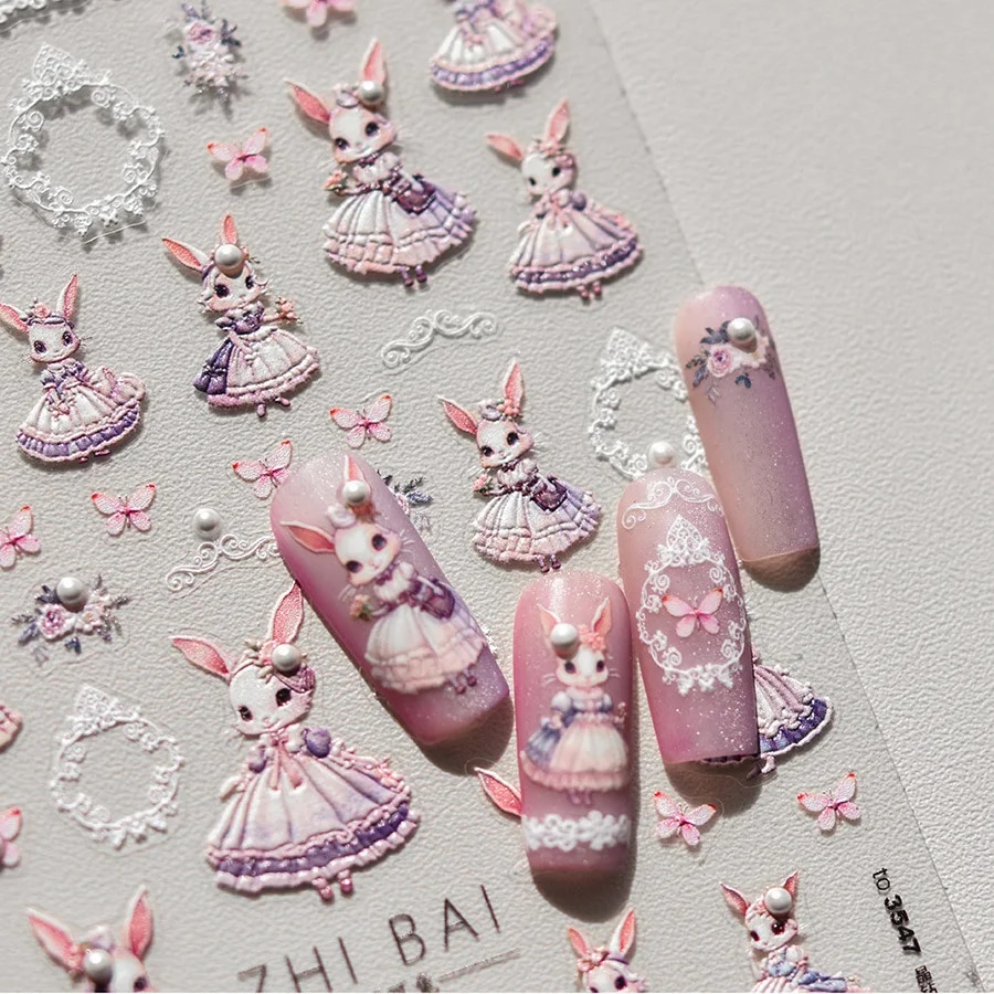 Noble%20Rococo%20Bunny%20Girl%20Pearl%20Butterfly%20Easter%20Egg%20Rabbit%20Soft%20Relief%20Self%20Adhesive%205D%20Nail%20Art%20Decoration%20Sticker%203D%20Nail%20Decal%20-%20Image%208