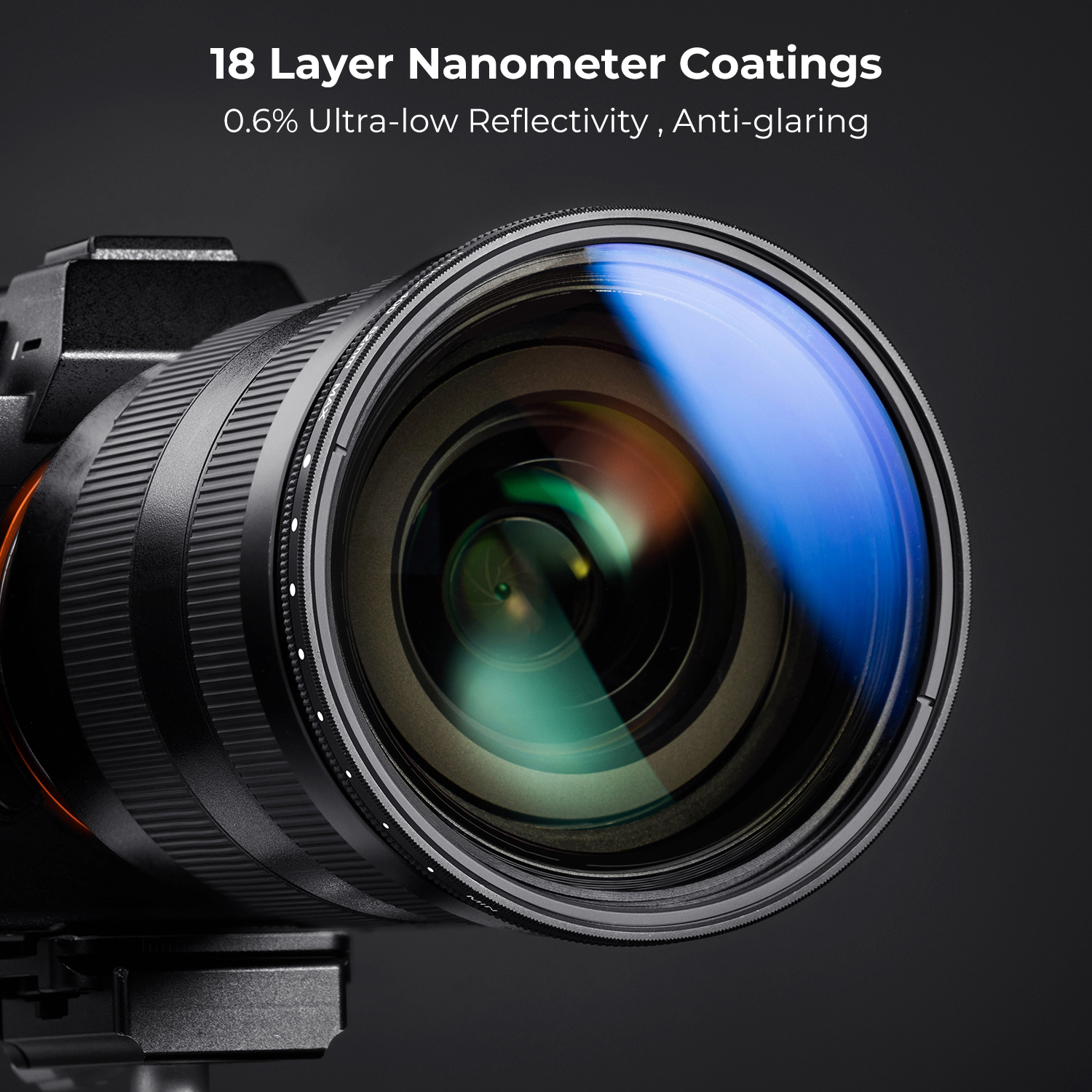 K&F Concept Variable ND2-2000 (1-11 Stops) ND VND Camera Lens Filter 18 Multi-Coated Adjustable Neutral Density Filter with 1 Cleaning Cloth for Camera Lens 49 52 55 67 72 77 82mm