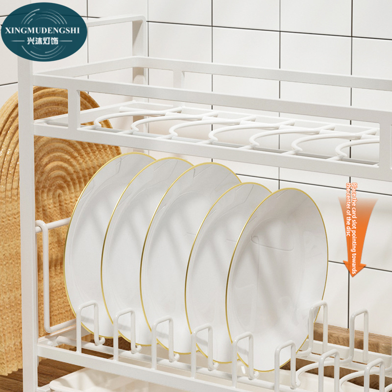 Multifunctional drain bowl rack kitchen storage rack table multi-layer storage rack plate rack save space steel