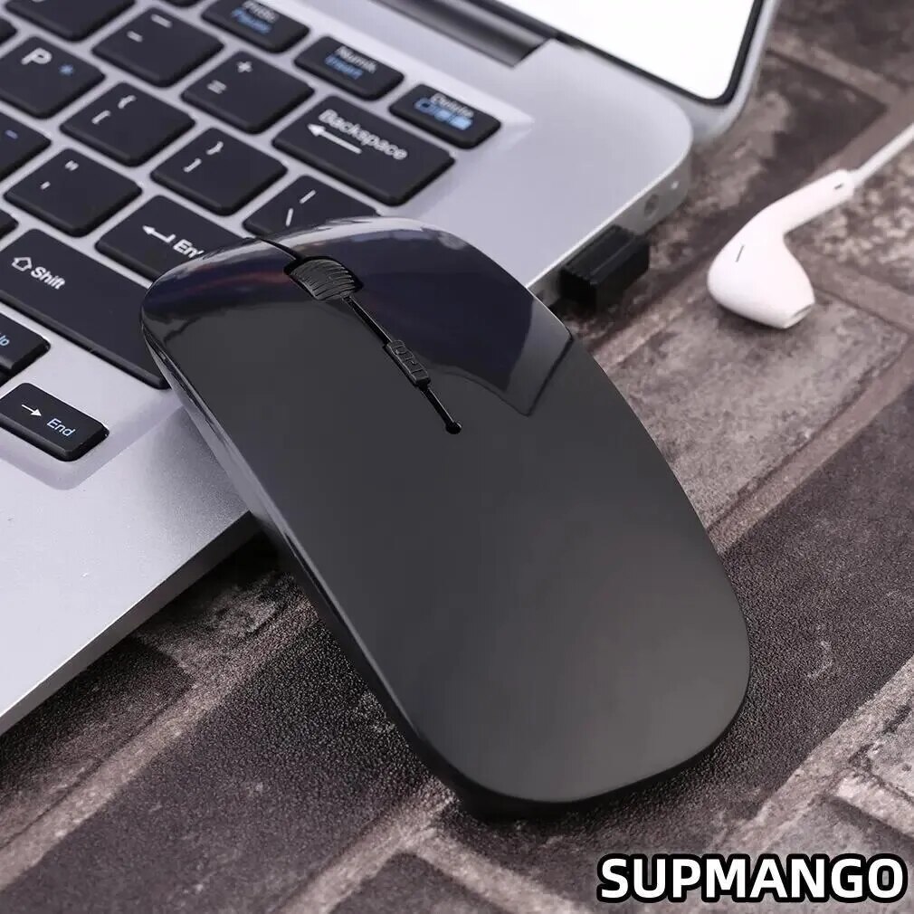 Ultra Thin USB 2.4Ghz Wireless Mouse Wireless Mouse 1600DPI 4 Buttons Cordless Mice For PC Desktop Laptop Windows Computer
