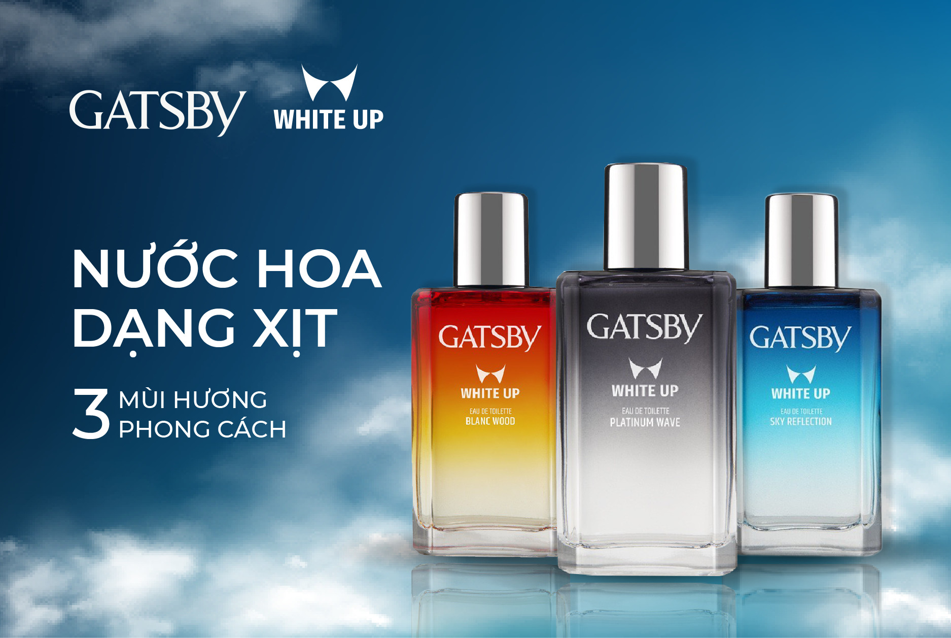 Nước Hoa Nam GATSBY WHITE UP EDT PLATINUM WAVE 50ml