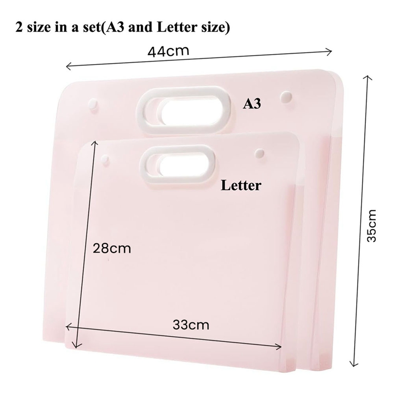2Pcs Plastic Art Portfolio Folder Arts Storage Case for , Student Drawing Container, Kids Artworks