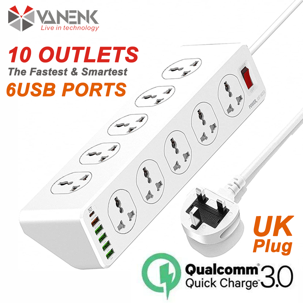 Extension Lead Power Strips Standard Type With USB Ports UK Surge Protected