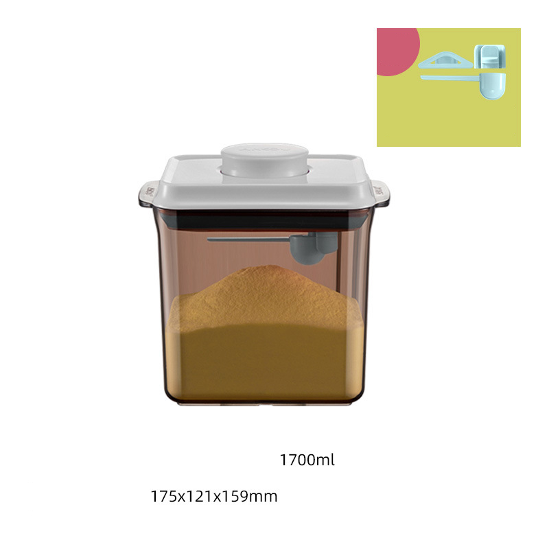 Button pressing food storage tank can be scraped plastic milk powder box Milk powder can moisture-proof rice powder box sealed tank