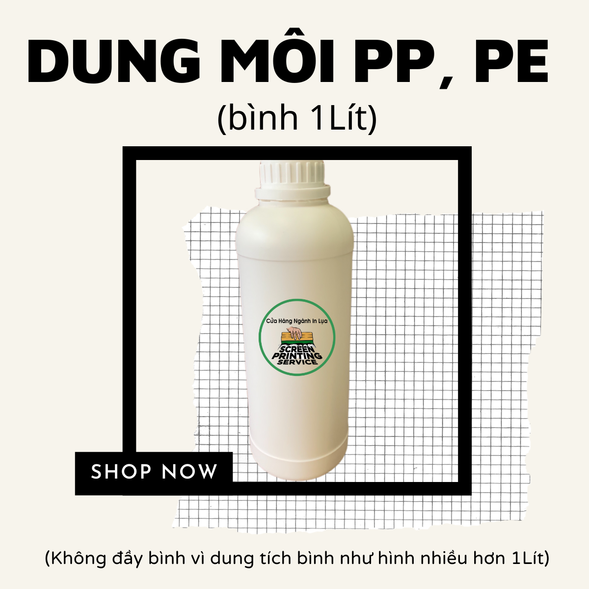 Dung môi chậm khô pha mực in lụa PP, PE, túi nilon, ly trà sữa