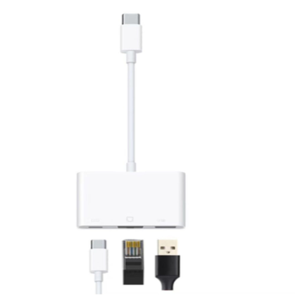 CÁP CHUYỂN ĐỔI HUB TYPE C TO LAN 3 IN 1  Lan + USB + TYPE C