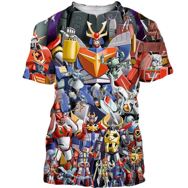 Mazinger Z Men T shirt New Fashion Cool 3D Printed Short sleeve T-shirts Harajuku Style Tshirt Streetwear Women Summer Tops