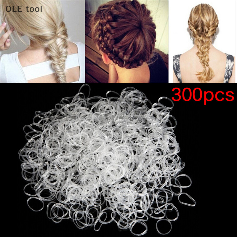 OLE 300 chiếc dây buộc tóc tết bện bằng cao su dây buộc tóc đuôi ngựa đàn hồi dây buộc tóc đuôi ngựa