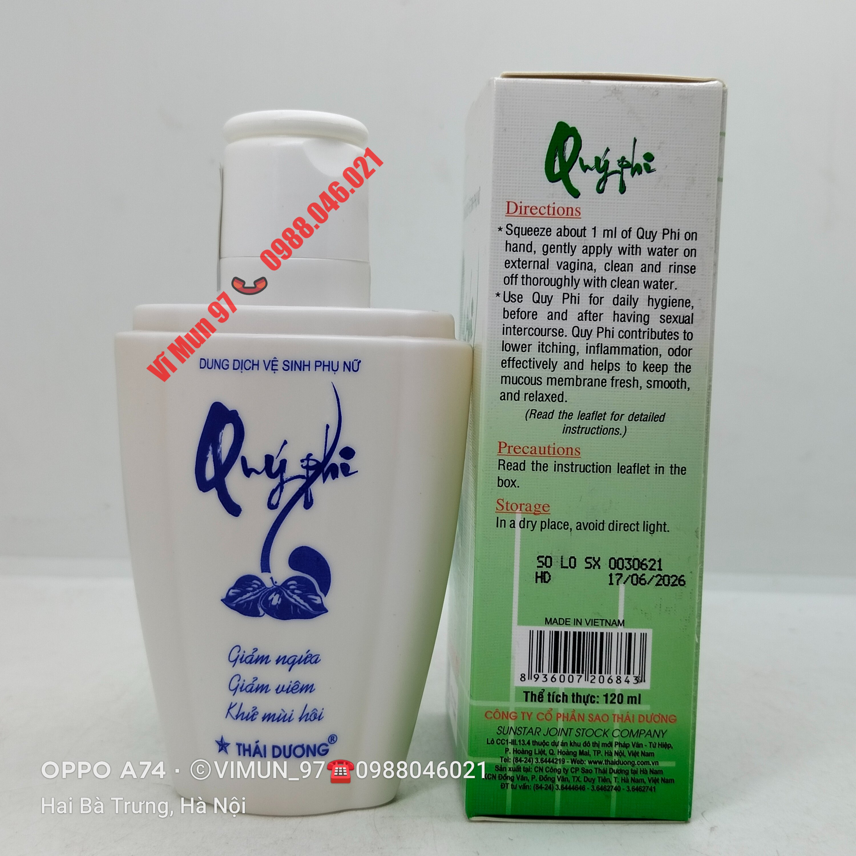 Dung dịch vệ sinh phụ nữ Quý Phi chai 120ml