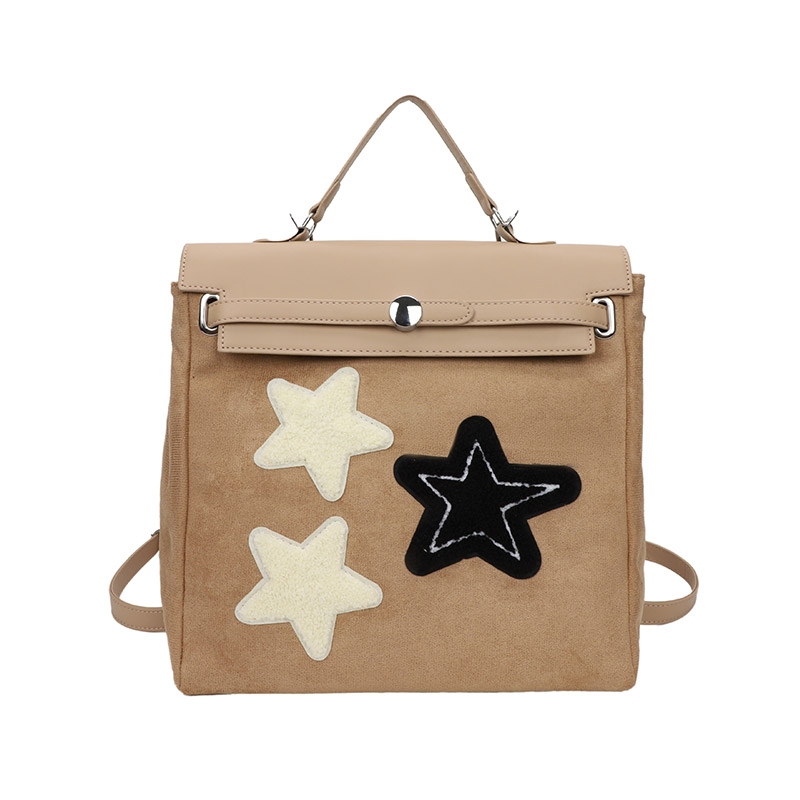 ELACCENT Women's Backpack New Star Large Capacity Spliced Leather Handbag