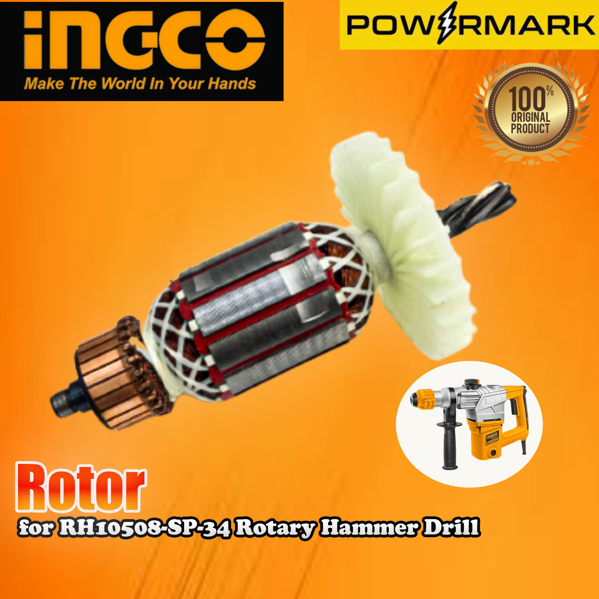 INGCO Rotor for RH10508SP34 Rotary Hammer Drill [POWERMARK ISP