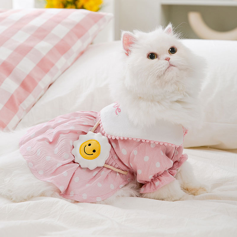 váy đầm tiểu thư chấm bi cho chó mèo - T3 PETS SHOP