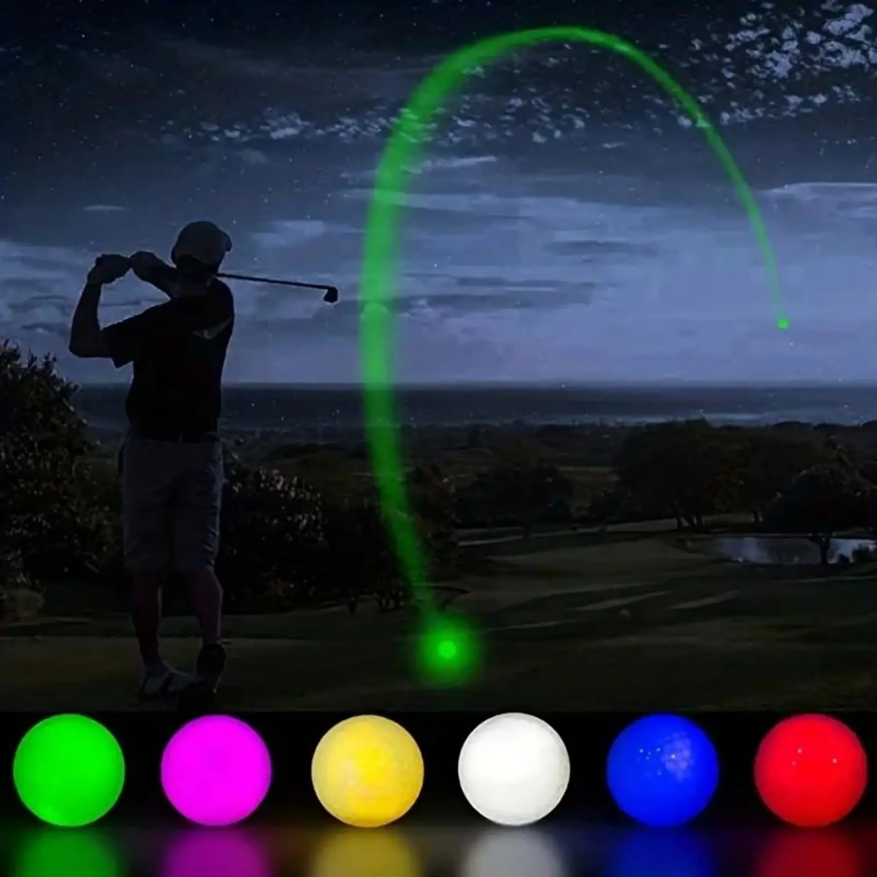 Phát sáng trong bóng tối Bóng chơi golf ánh sáng lên dẫn bóng chơi golf đêm Golf Bộ quà tặng cho nam giới trẻ em phụ nữ