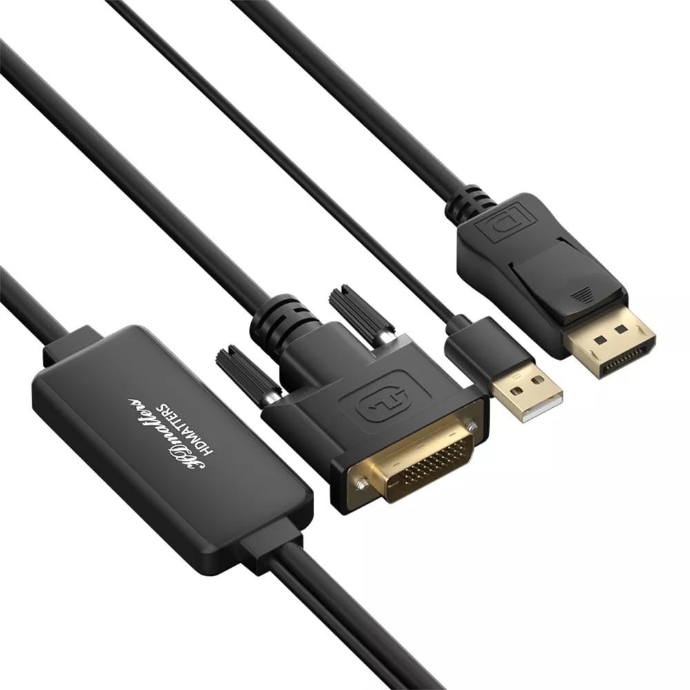 DVI to Displayport adapter cable input DVI to DisplayPort out USB power ...