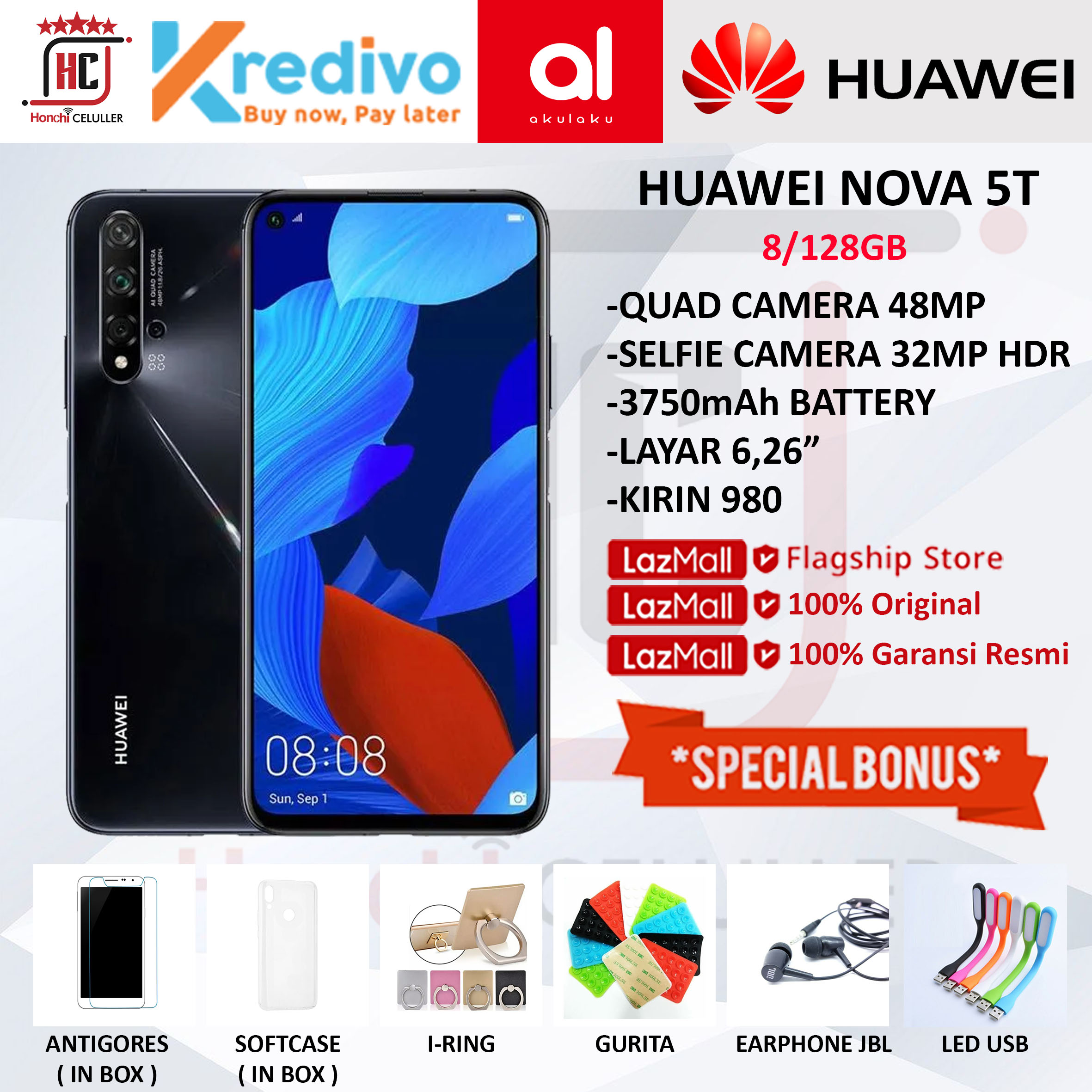 Huawei Nova 5t 8128gb Garansi Resmi Indonesia Original Full Bonus