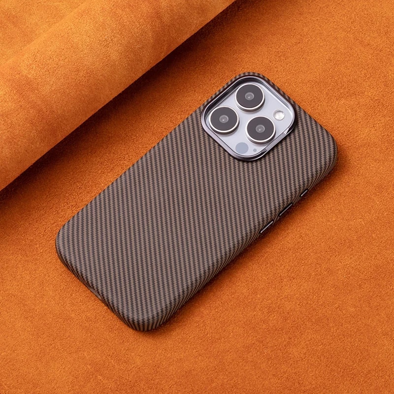 Hoce luxury carbon fiber leather phone cases for iphone 15 14 13 12 pro max 14 15 plus magsafe case alloy camera casing cover