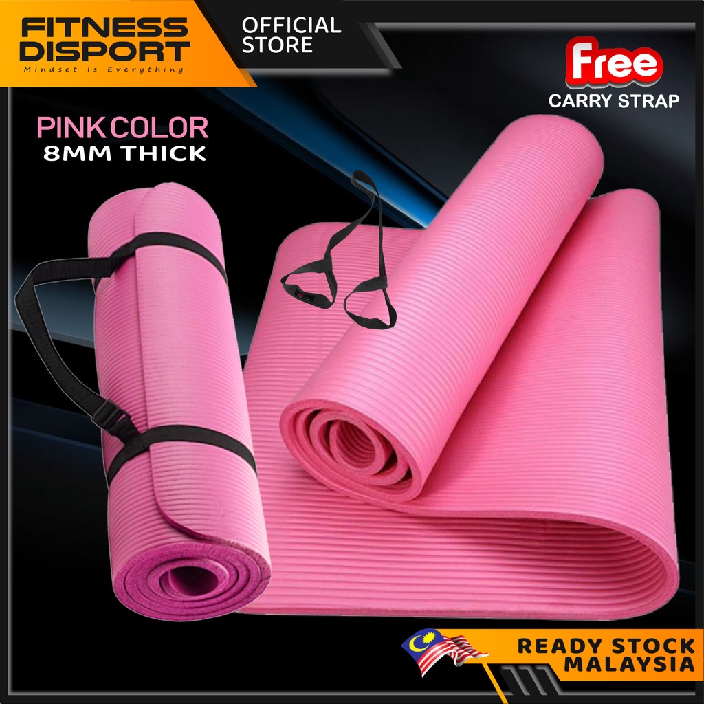 High Quality Yoga Mat EXTRA THICK 8MM NBR Non-Slip Mat (PINK) Aerobic Home  Workout GYM Fitness Exercise 瑜伽垫