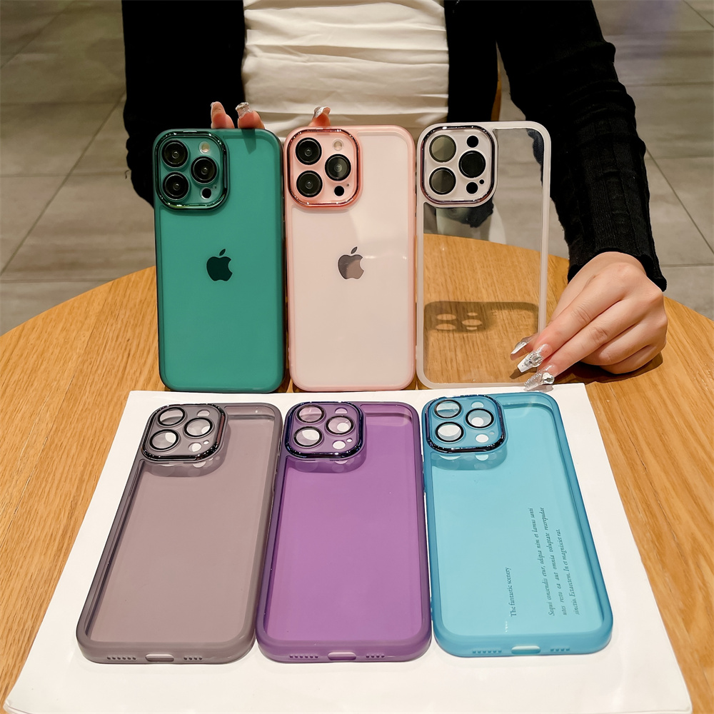 For iphone x xs xr xs max 6 6s 6 plus 6s plus 7 8 7 plus 8 plus lens protector tpu soft phone case equipped with lens film