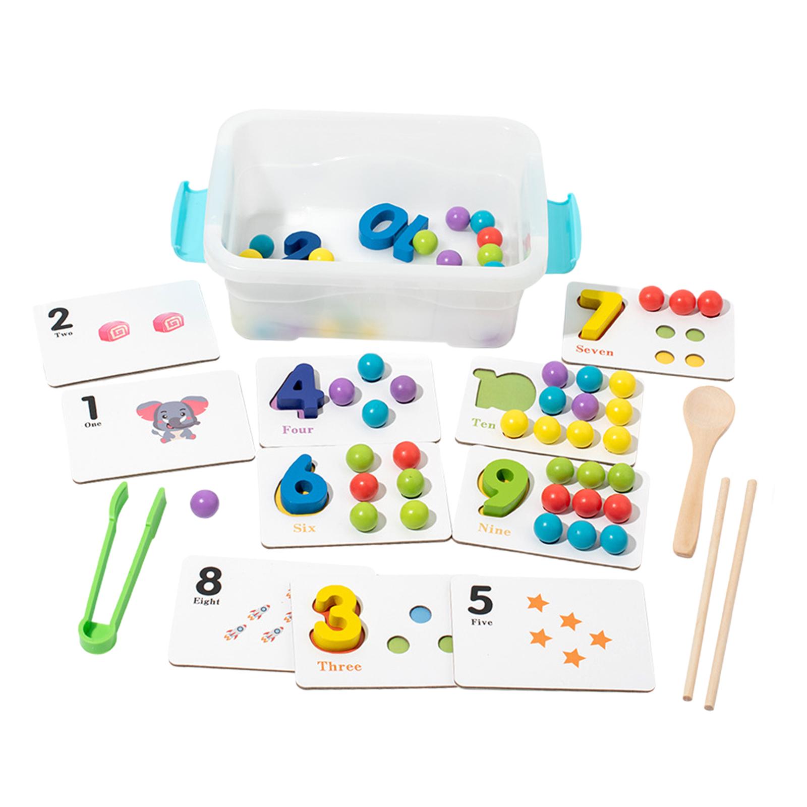 Perfeclan Wooden Color Sorting Toy Educational Toys Preschool Learning Math Counting Toy Montessori Toy for Preschool Kids Holiday Gifts
